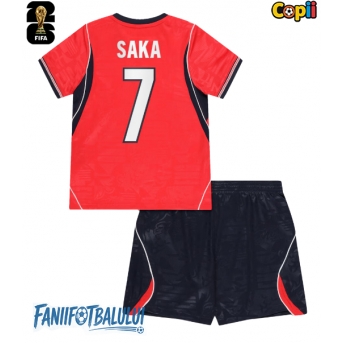 Anglia Bukayo Saka #7 Echipament de Fotbal Replică Mondial 2026 Copii Deplasare (+ Șorturi)